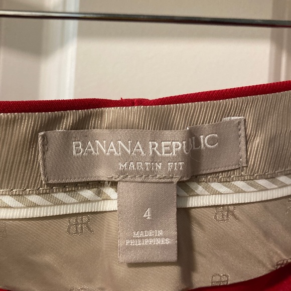 Banana Republic Red Martin Fit Dress Pants Trousers Size 4 - Picture 3 of 4